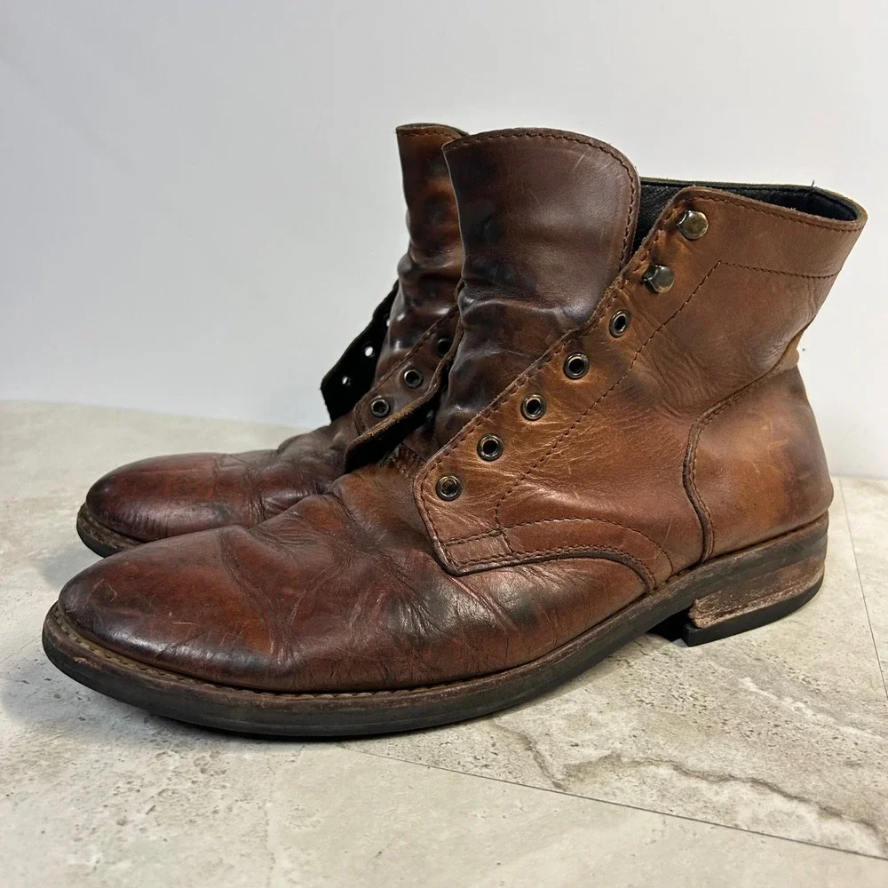 Thursday Boot Co President Brown Leather Boots Mens 10.5 Lace Up Heritage Rugged